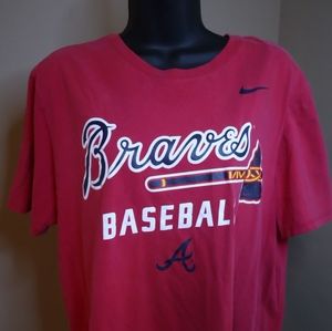 NIKE Atlanta Braves The Nike Tee Red T-Shirt Size LARGE